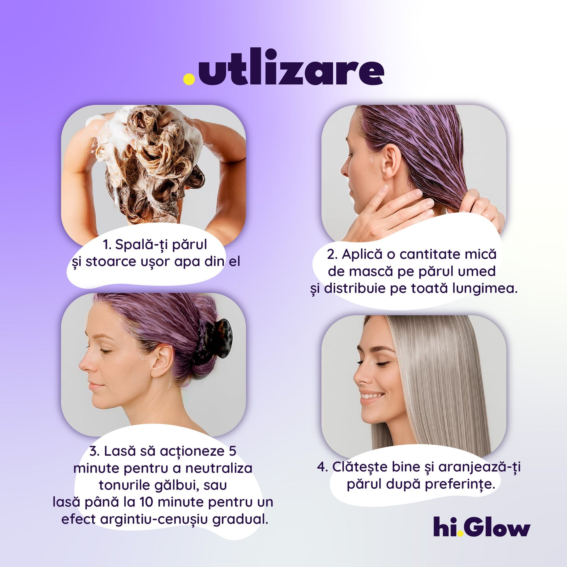 Mască de păr pentru eliminarea tonurilor galbene și portocalii. - hi.Glow