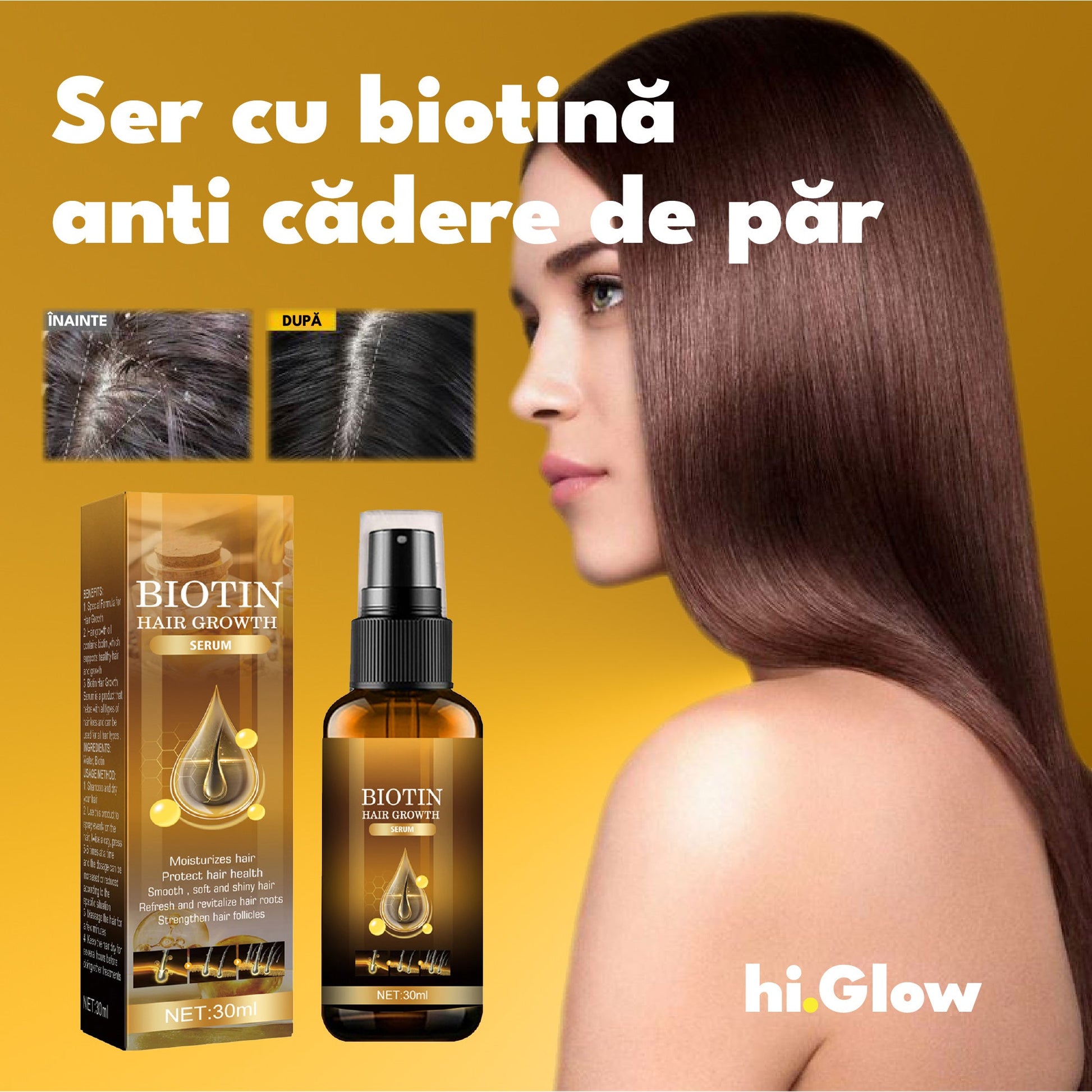 Ser pentru Creșterea Părului cu Biotină - hi.Glow